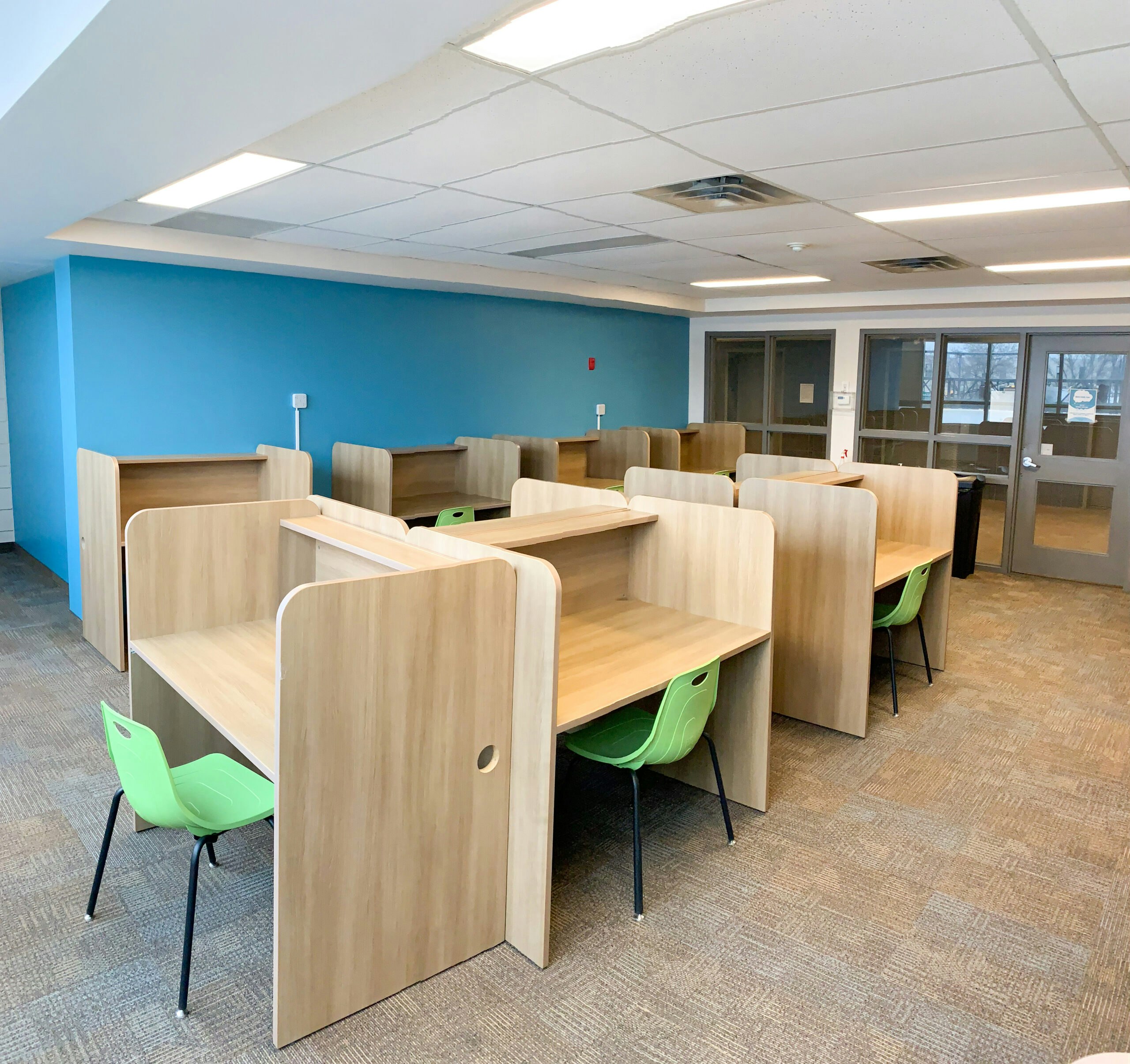 Cubicles with chairs